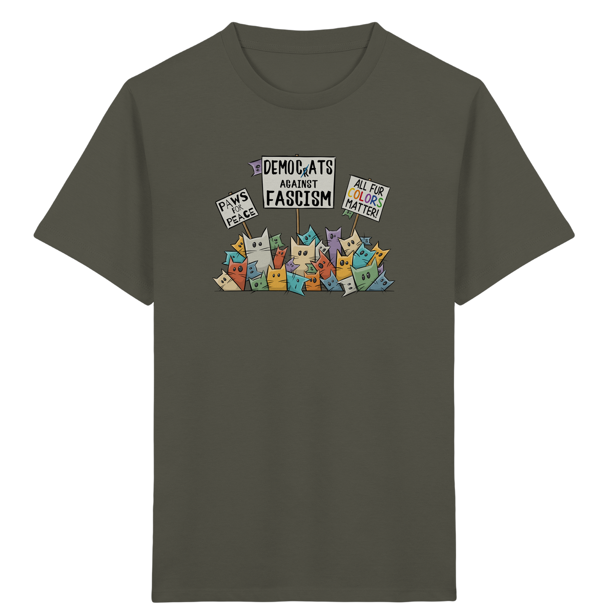 Demo-Katzen gegen Faschismus und für Vielfalt - Kids Organic Shirt
