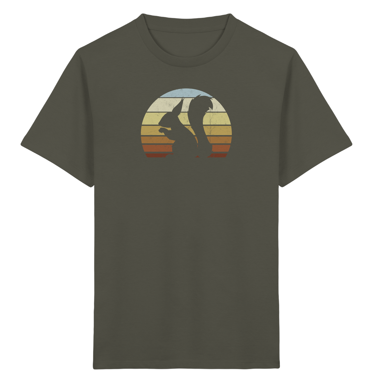 Retro Eichhörnchen Silhouette - Kids Organic Shirt