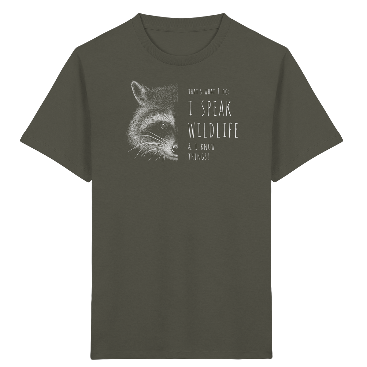 I Speak Wildlife And I Know Waschbär - Kids Organic Shirt