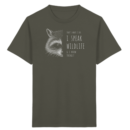 I Speak Wildlife And I Know Waschbär - Kids Organic Shirt