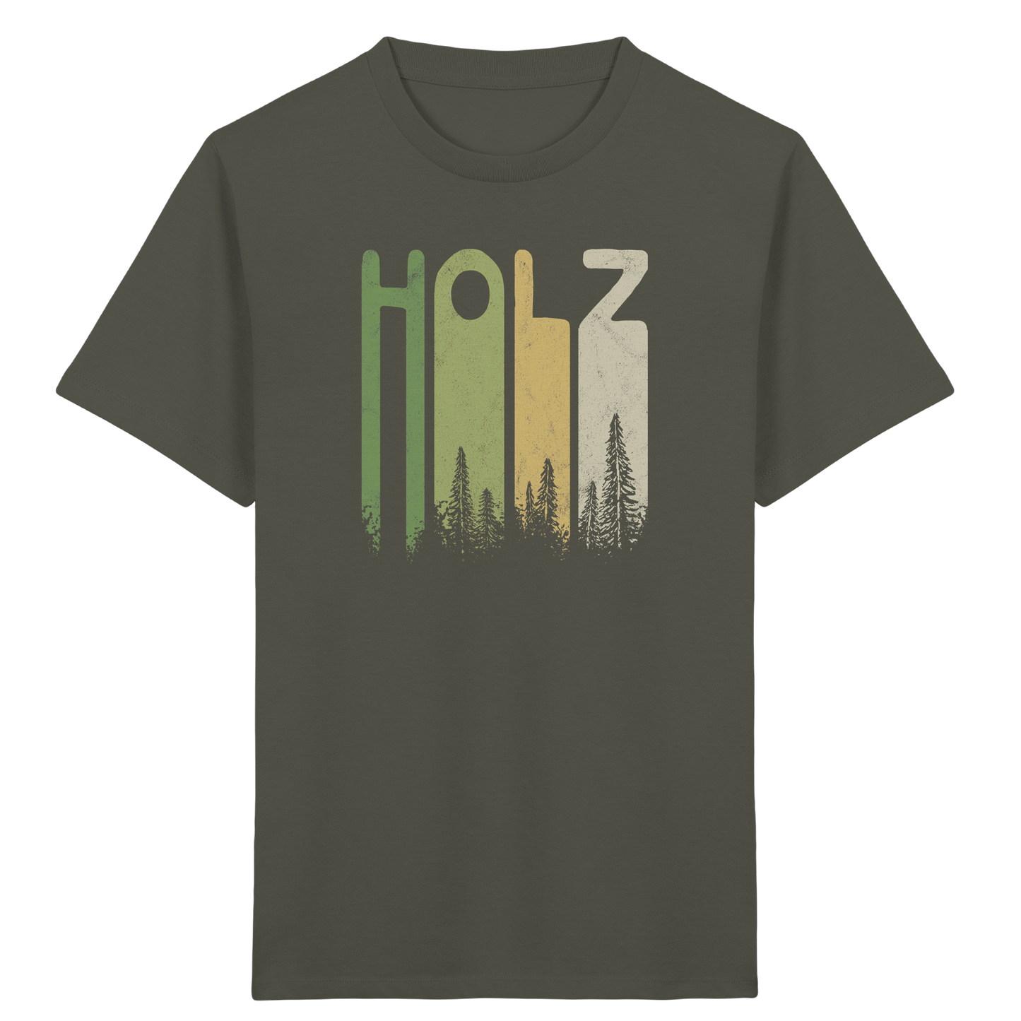 Holz Retro Wald Schriftzug - Kids Organic Shirt