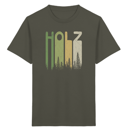 Holz Retro Wald Schriftzug - Kids Organic Shirt