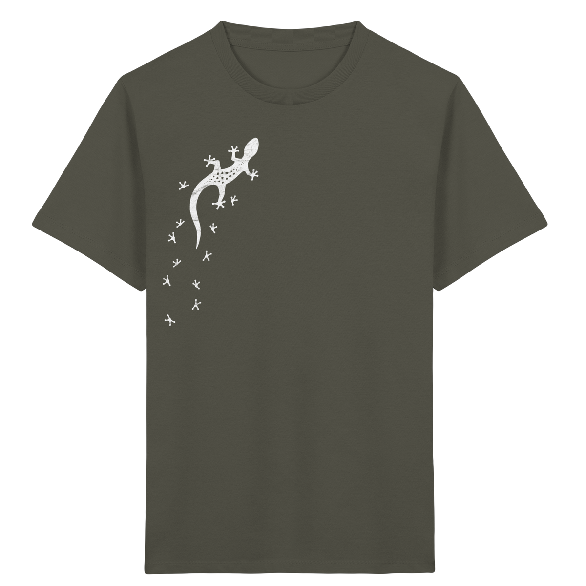 Gecko Eidechse Silhouette hell - Kids Organic Shirt