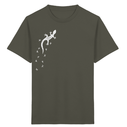 Gecko Eidechse Silhouette hell - Kids Organic Shirt