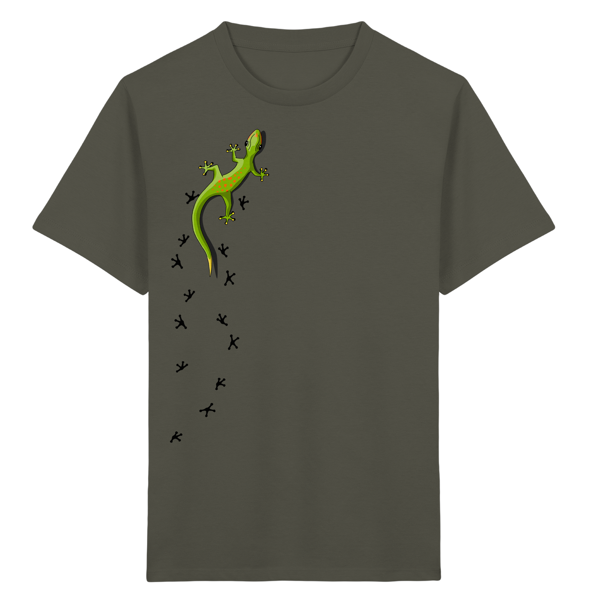 Kletternder Gecko mit Spuren - Kids Organic Shirt