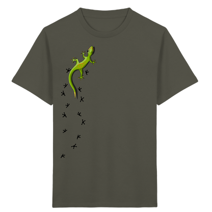 Kletternder Gecko mit Spuren - Kids Organic Shirt
