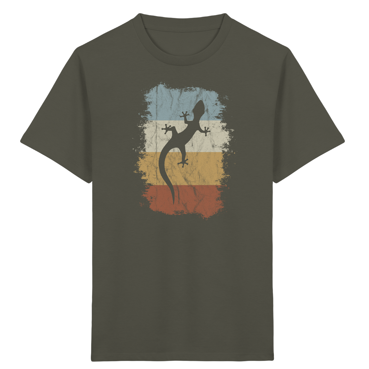 Retro Gecko Salamander Silhouette - Kids Organic Shirt