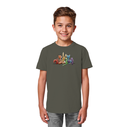 Regenbogen Tiere für Freundschaft, Toleranz und Vielfalt - Kids Organic Shirt