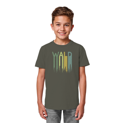 Wald Retro Forst Schriftzug - Kids Organic Shirt