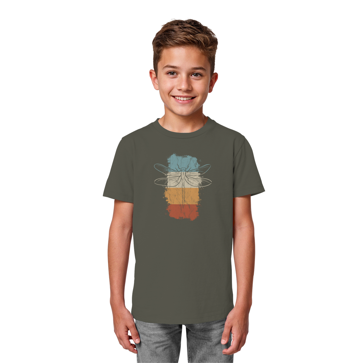 Retro Kunst Libelle | Vintage Dragonfly - Kids Organic Shirt