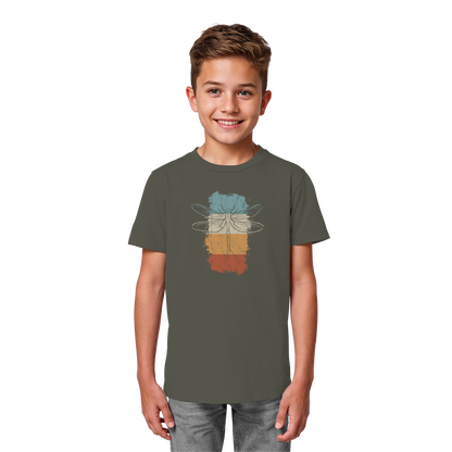 Retro Kunst Libelle | Vintage Dragonfly - Kids Organic Shirt