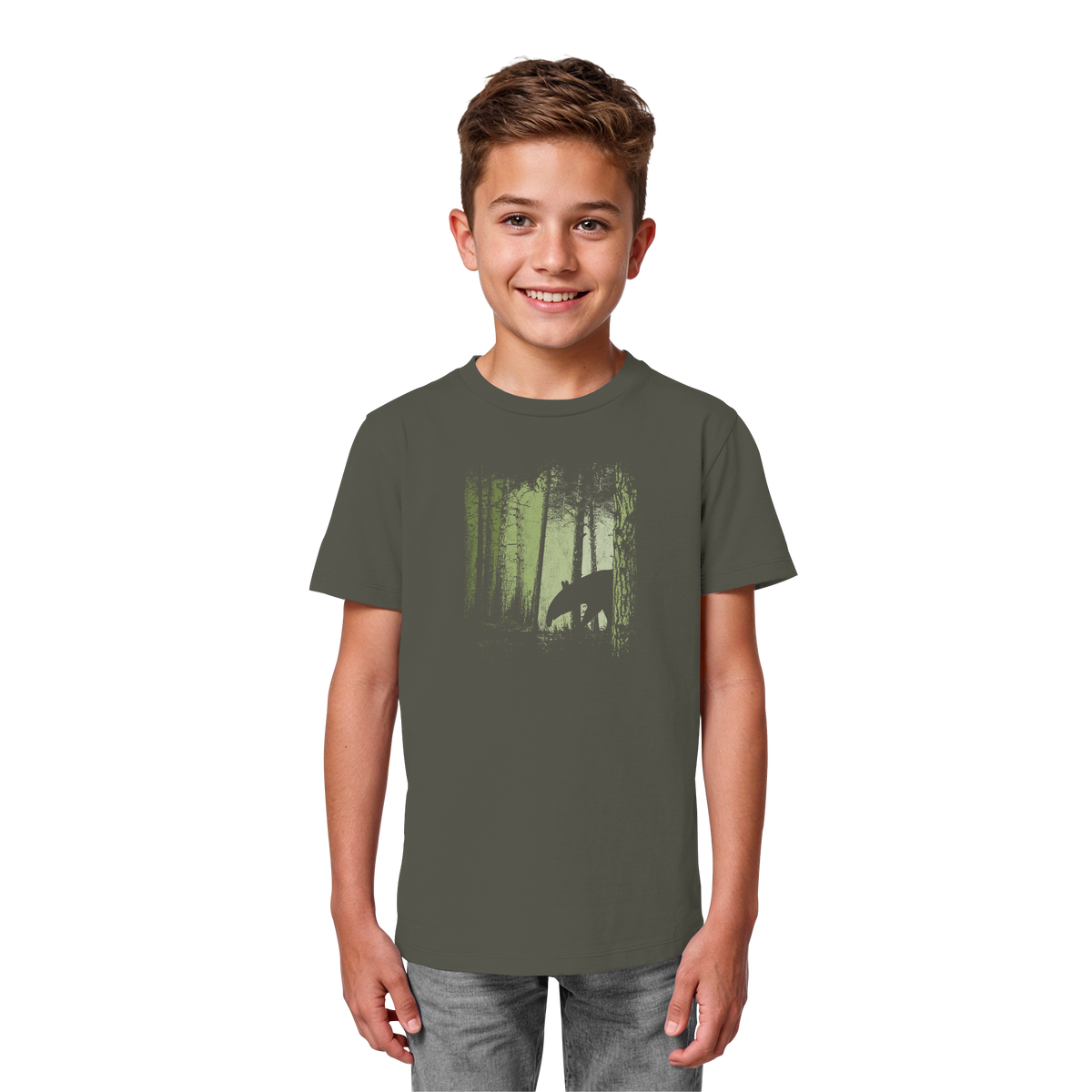 Lässiger Tapir im Zwielicht Wald - Kids Organic Shirt