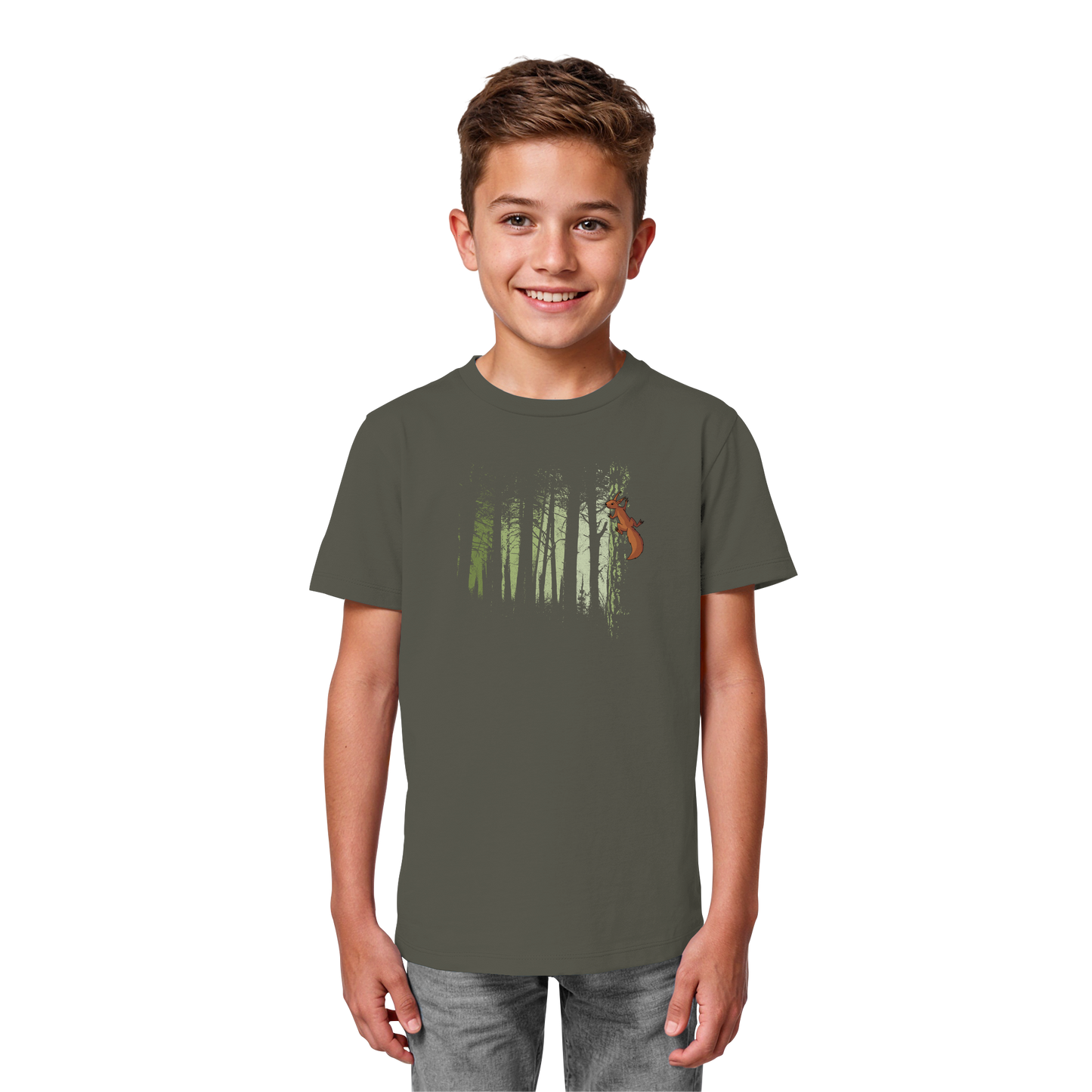 Eichhörnchen im Zwielicht-Wald - Kids Organic Shirt