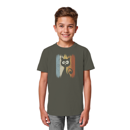 Retro Katze Silhouette - Kids Organic Shirt