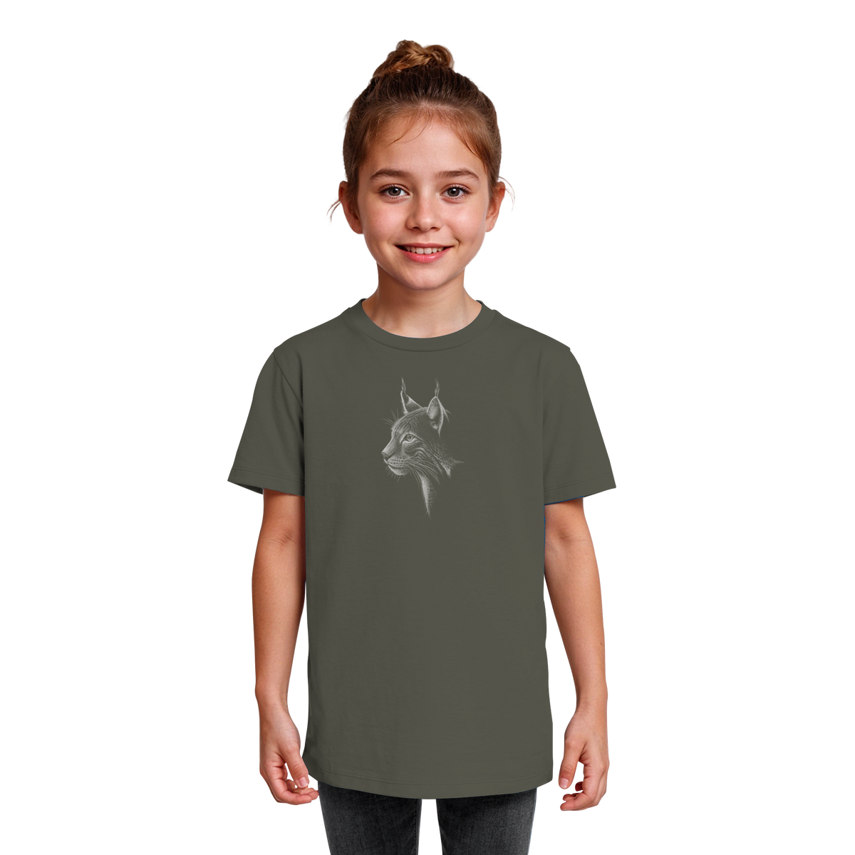Luchs Kritzelkunst Wildkatze Illustration - Kids Organic Shirt
