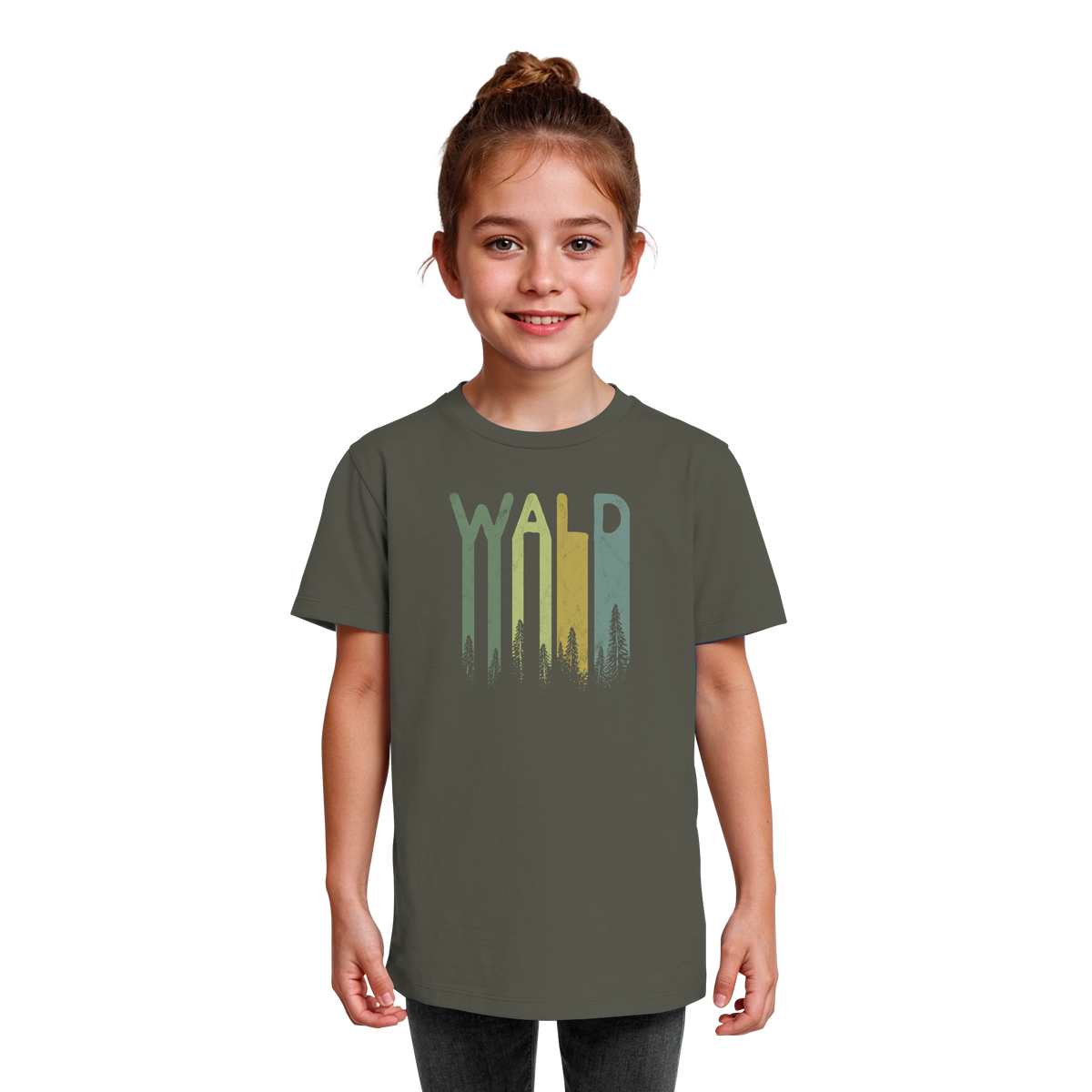 Wald Retro Forst Schriftzug - Kids Organic Shirt