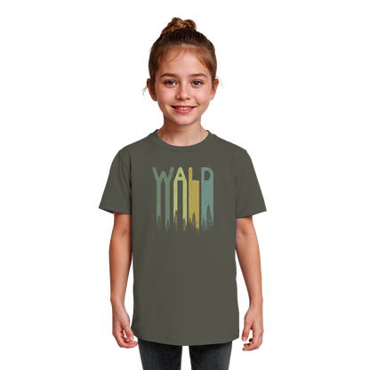 Wald Retro Forst Schriftzug - Kids Organic Shirt