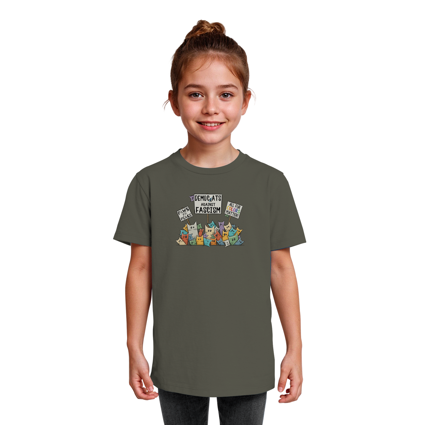 Demo-Katzen gegen Faschismus und für Vielfalt - Kids Organic Shirt