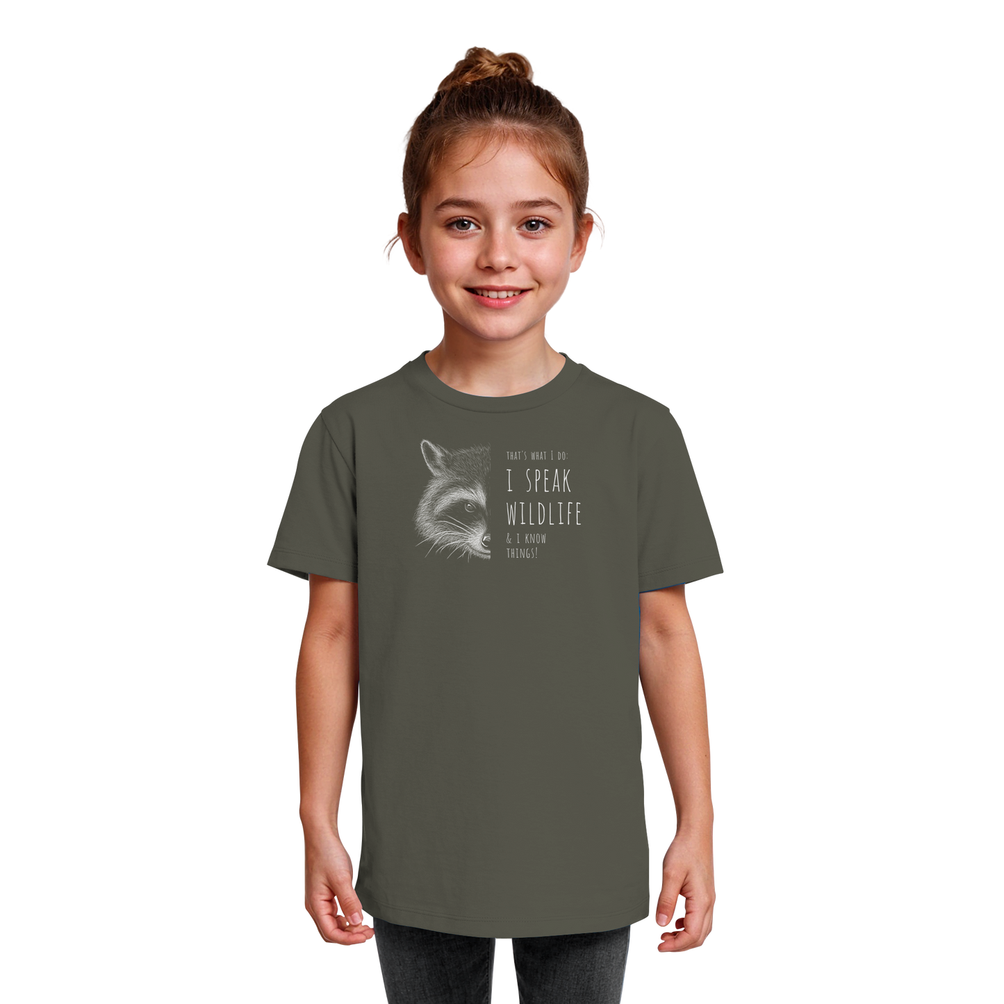 I Speak Wildlife And I Know Waschbär - Kids Organic Shirt