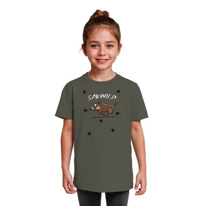 Sauwild wilde Sau | Wildschwein Keiler - Kids Organic Shirt