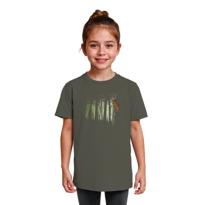 Eichhörnchen im Zwielicht-Wald - Kids Organic Shirt