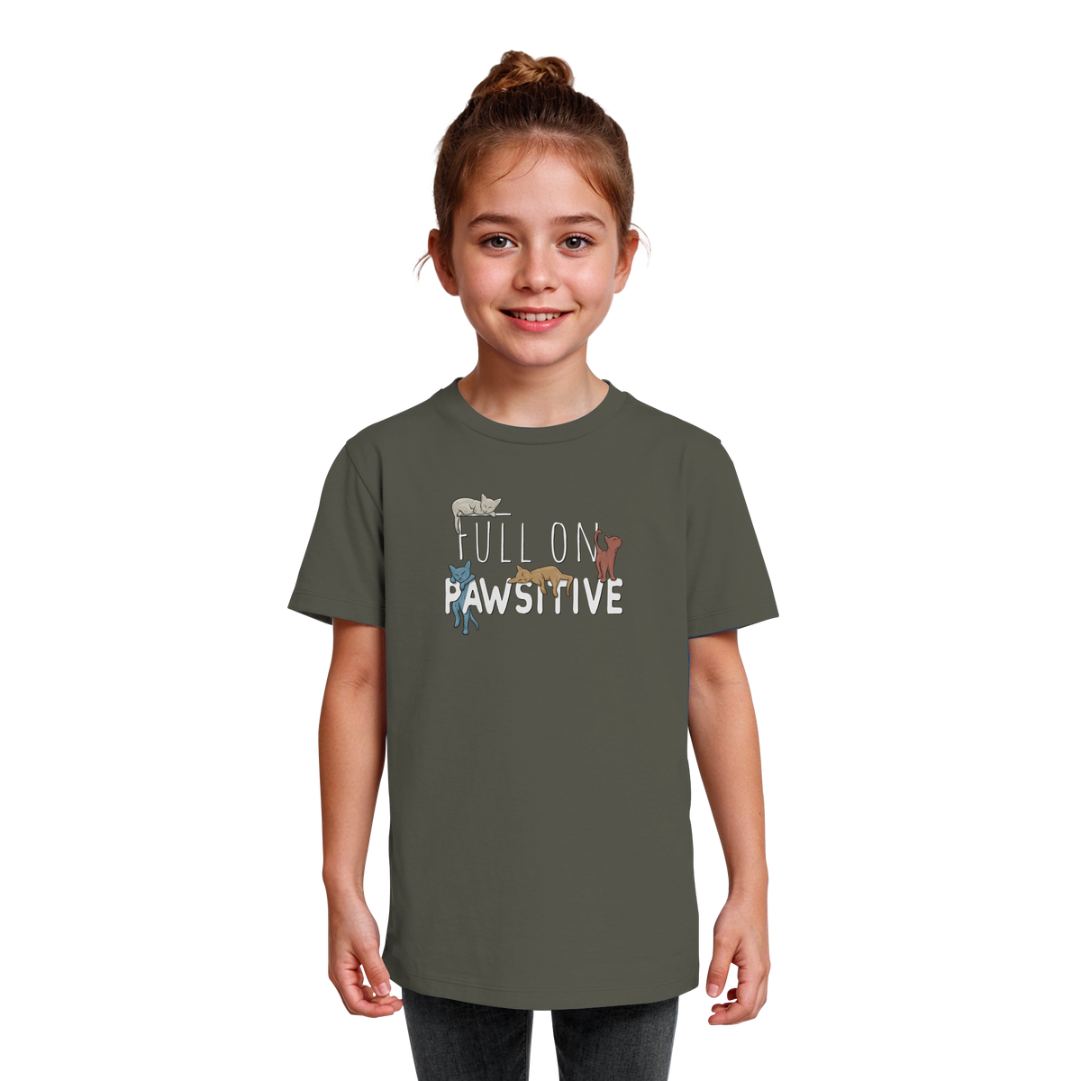 Full On Pawsitive! Gechillte Katzen - Kids Organic Shirt