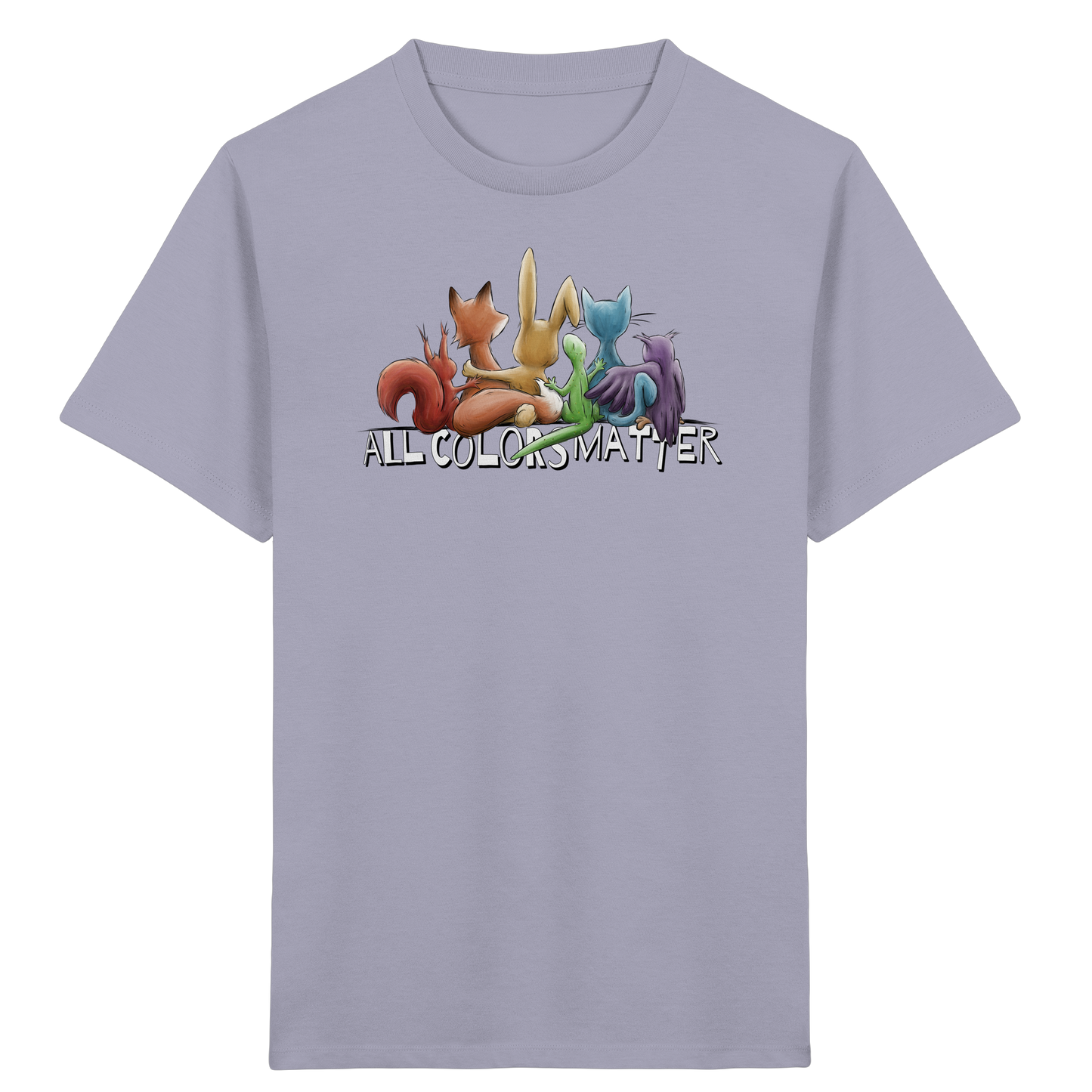 All Colors Matter! Regenbogen Tiere für Vielfalt - Kids Organic Shirt