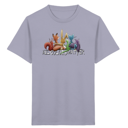 All Colors Matter! Regenbogen Tiere für Vielfalt - Kids Organic Shirt