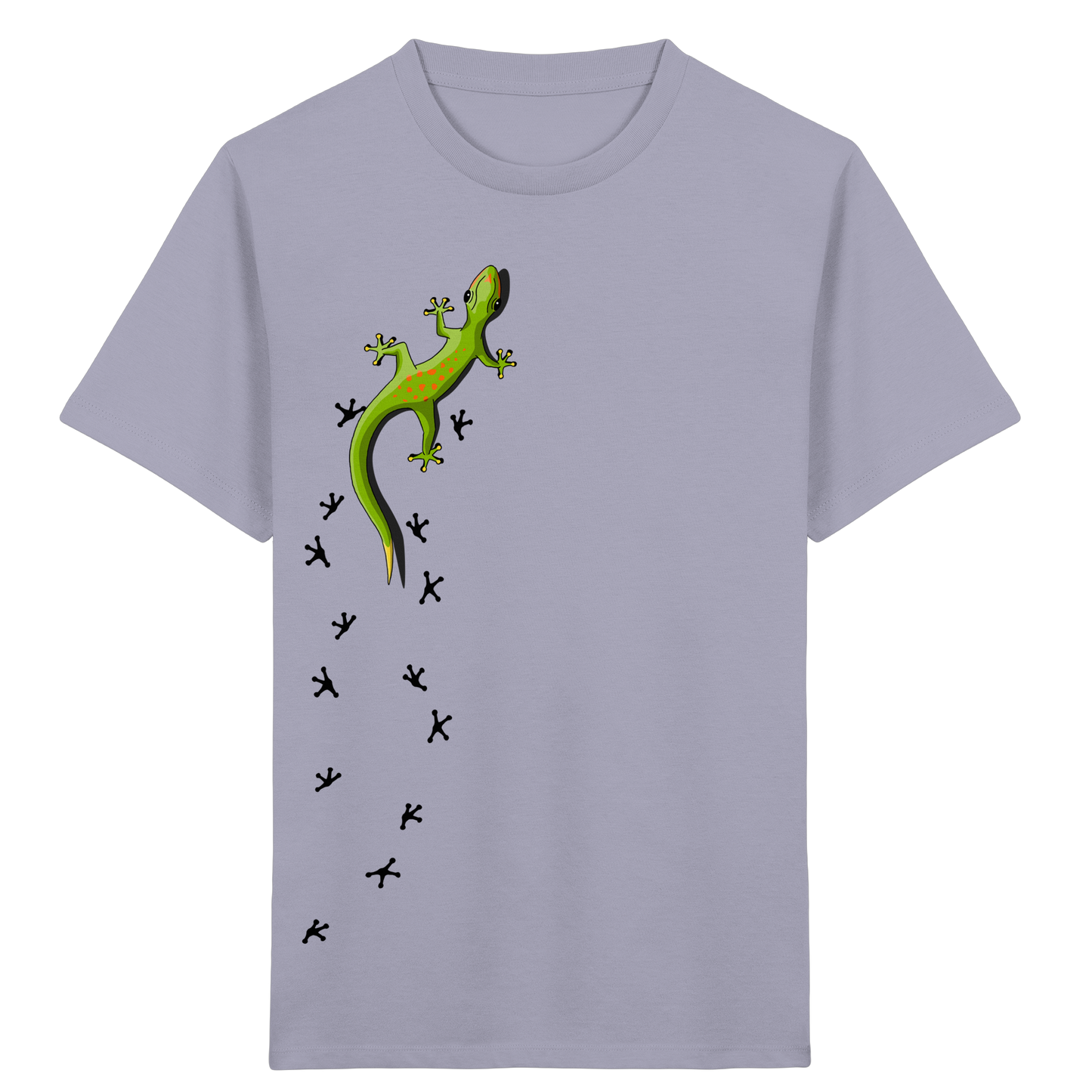 Kletternder Gecko mit Spuren - Kids Organic Shirt
