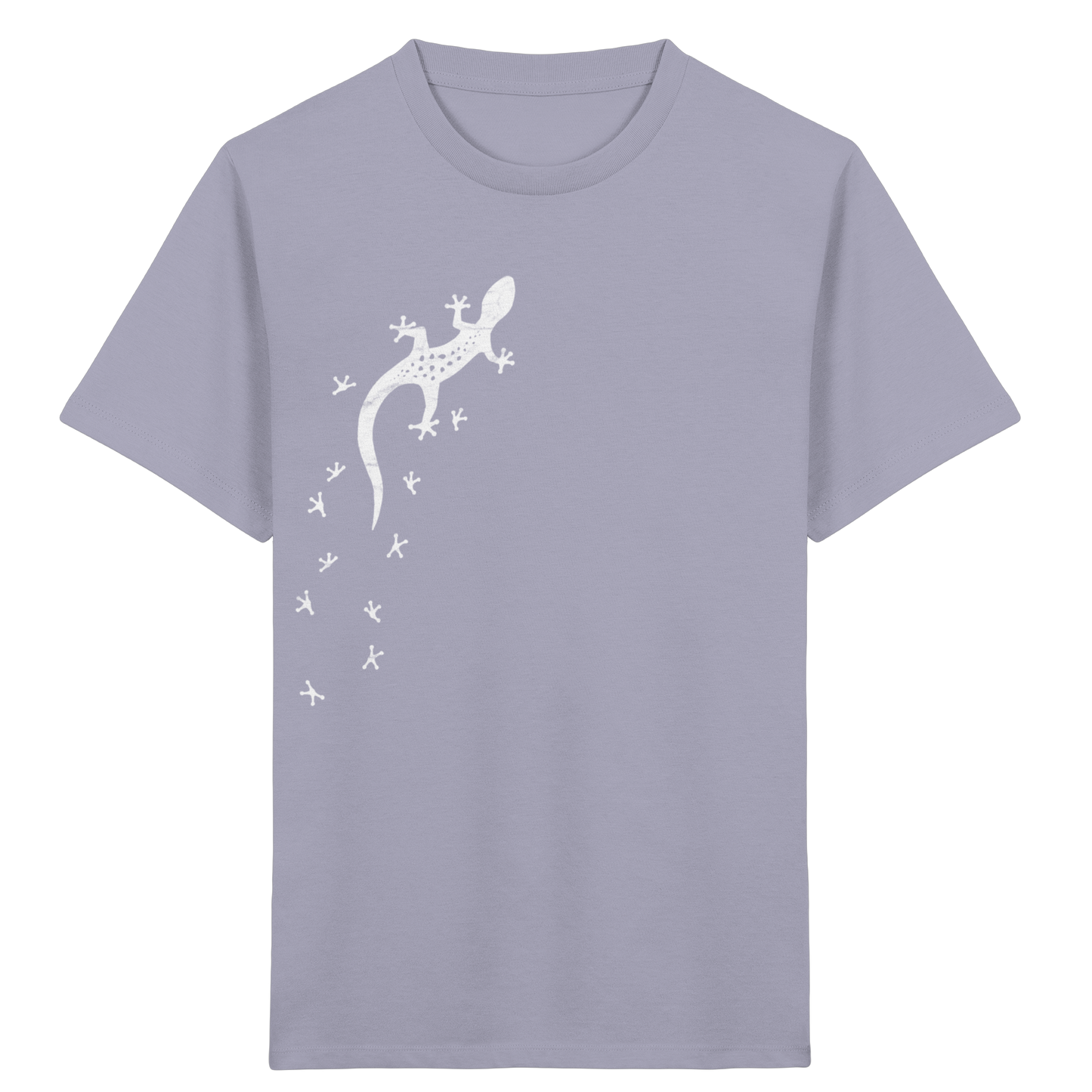 Gecko Eidechse Silhouette hell - Kids Organic Shirt