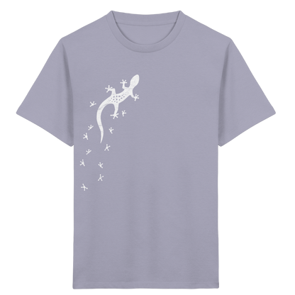 Gecko Eidechse Silhouette hell - Kids Organic Shirt