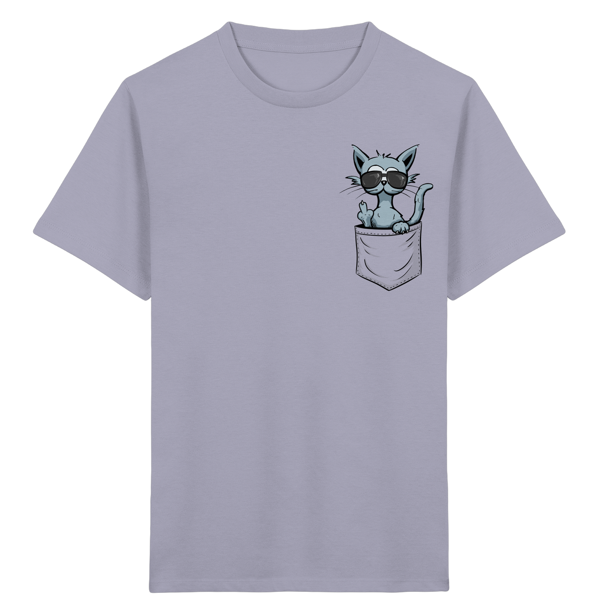 "Fuck Off" Mittelfinger Katze in der Tasche - Kids Organic Shirt