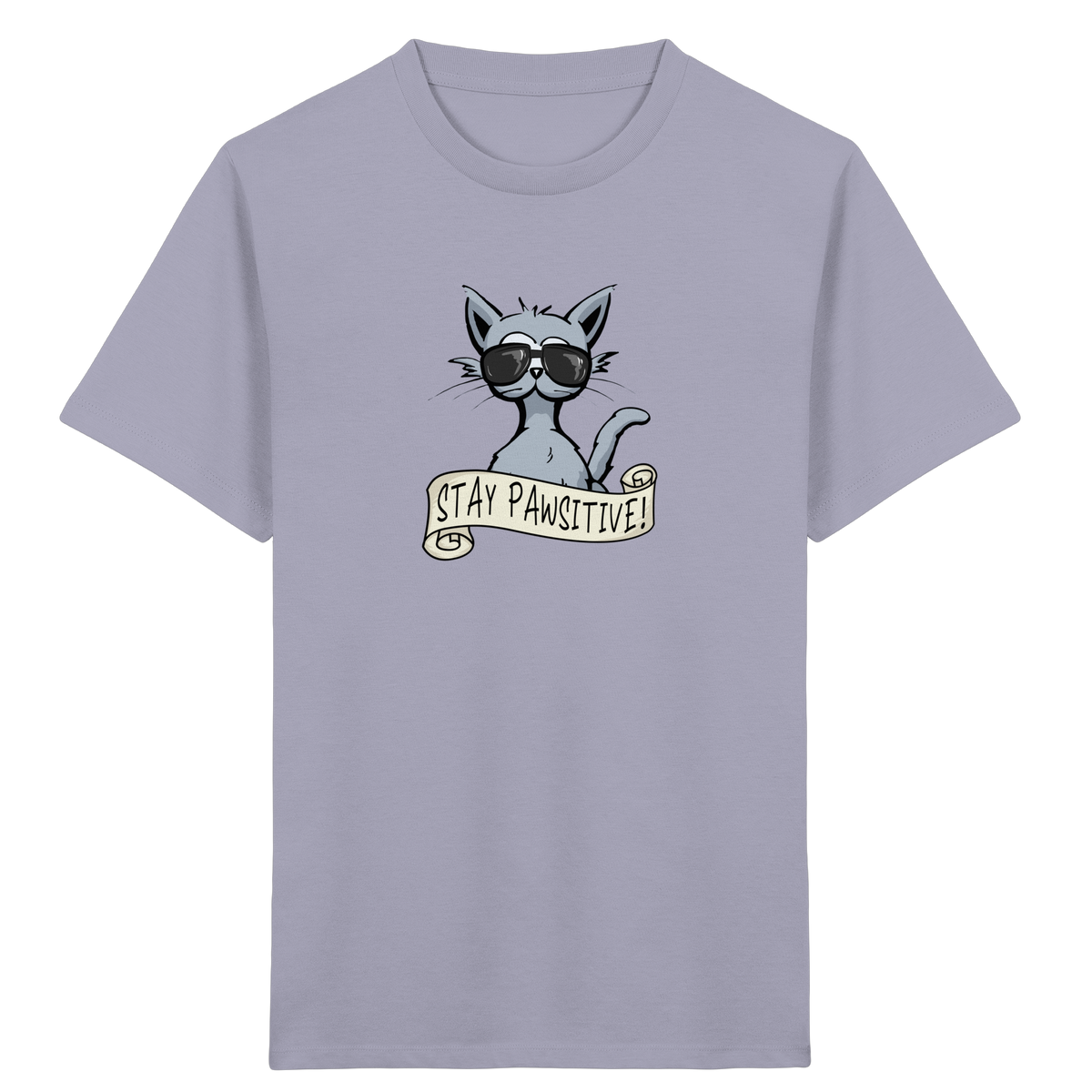 Stay Pawsitive Bleib lässig Hipster Katze - Kids Organic Shirt