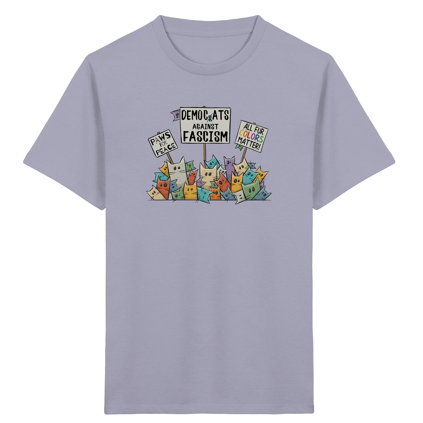 Demo-Katzen gegen Faschismus und für Vielfalt - Kids Organic Shirt