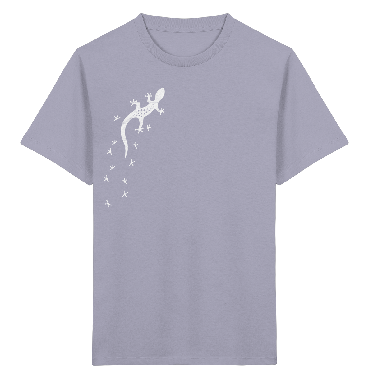 Gecko Eidechse Silhouette hell - Kids Organic Shirt