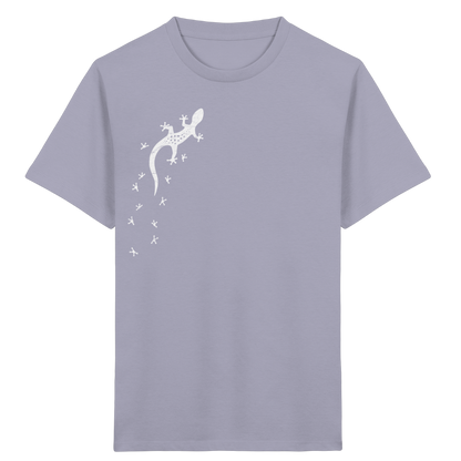 Gecko Eidechse Silhouette hell - Kids Organic Shirt