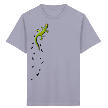 Kletternder Gecko mit Spuren - Kids Organic Shirt