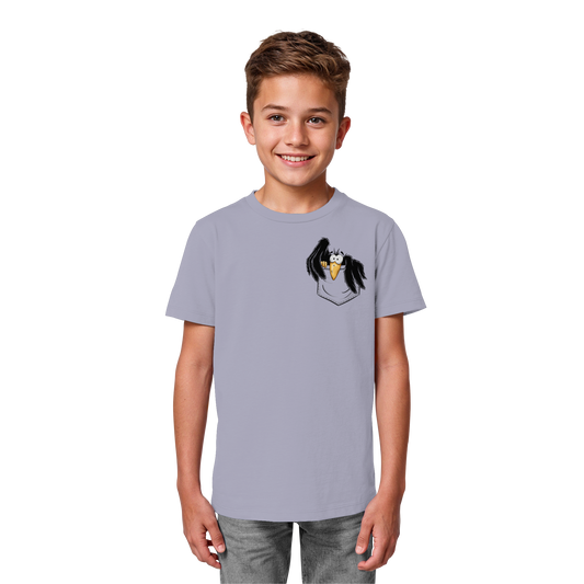 Kleiner Rabe | schwarze Krähe In Tasche - Kids Organic Shirt