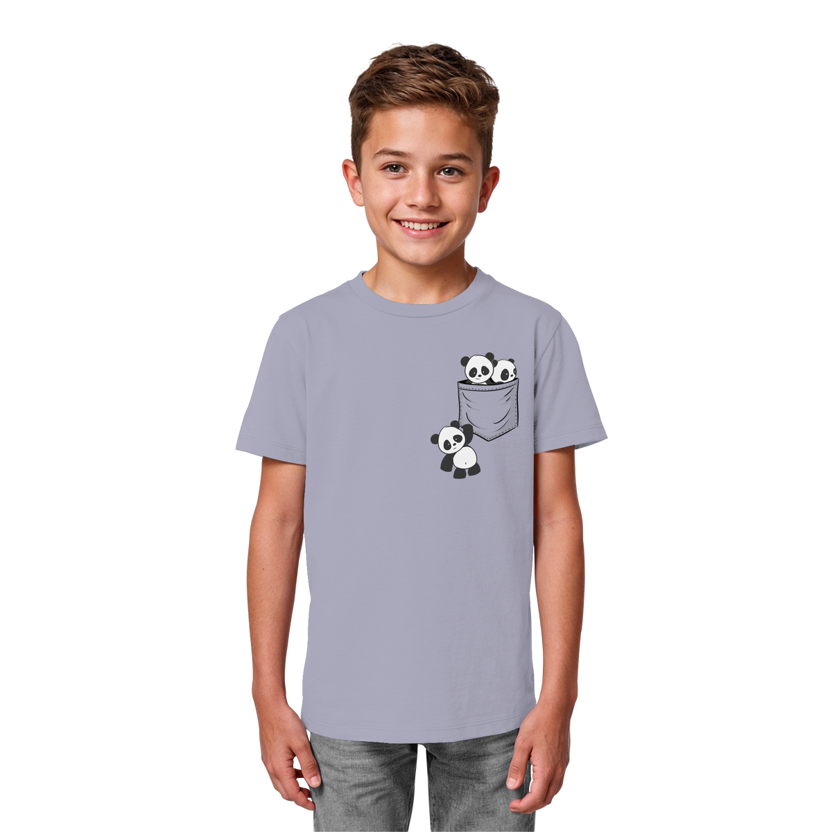 Kawaii Pandas in der Tasche - Kids Organic Shirt