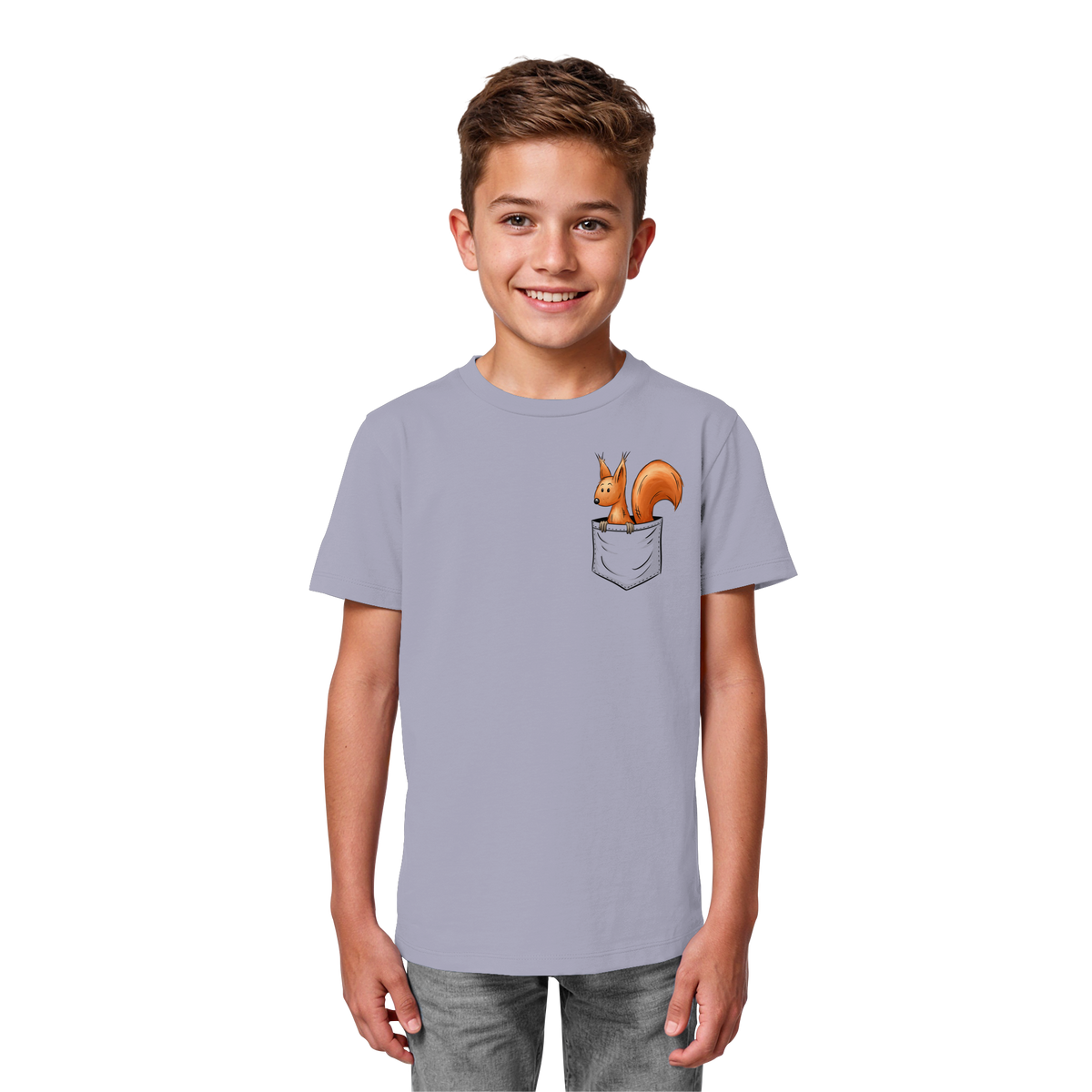 Lässiges Eichhörnchen In Tasche - Kids Organic Shirt