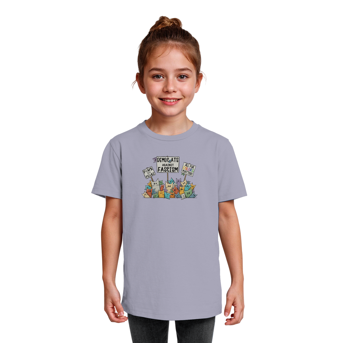 Demo-Katzen gegen Faschismus und für Vielfalt - Kids Organic Shirt