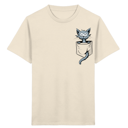 Verrückte Katze in Deiner Brust-Tasche - Kids Organic Shirt