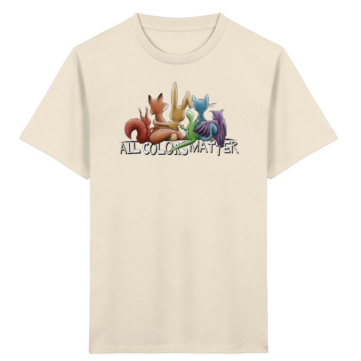 All Colors Matter! Regenbogen Tiere für Vielfalt - Kids Organic Shirt