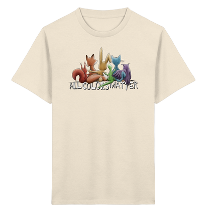 All Colors Matter! Regenbogen Tiere für Vielfalt - Kids Organic Shirt