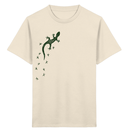 Gecko Eidechse Silhouette dunkel - Kids Organic Shirt
