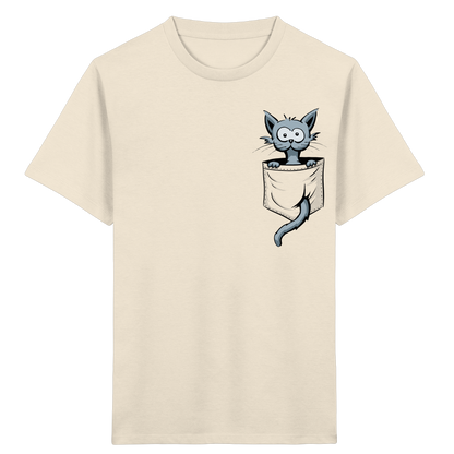 Verrückte Katze in Deiner Brust-Tasche - Kids Organic Shirt