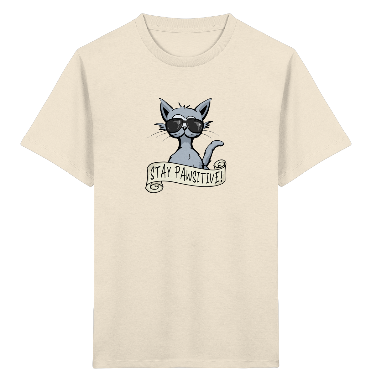 Stay Pawsitive Bleib lässig Hipster Katze - Kids Organic Shirt