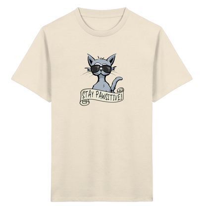 Stay Pawsitive Bleib lässig Hipster Katze - Kids Organic Shirt
