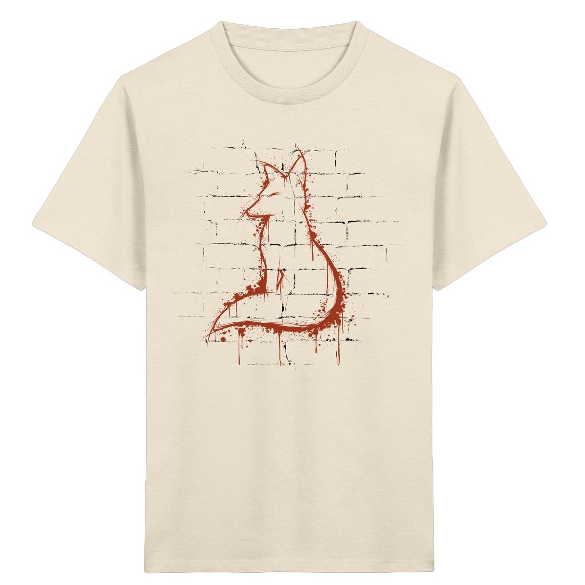 Street Art Fuchs Silhouette - Kids Organic Shirt