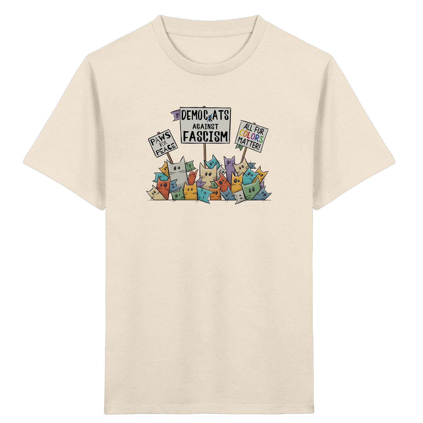 Demo-Katzen gegen Faschismus und für Vielfalt - Kids Organic Shirt